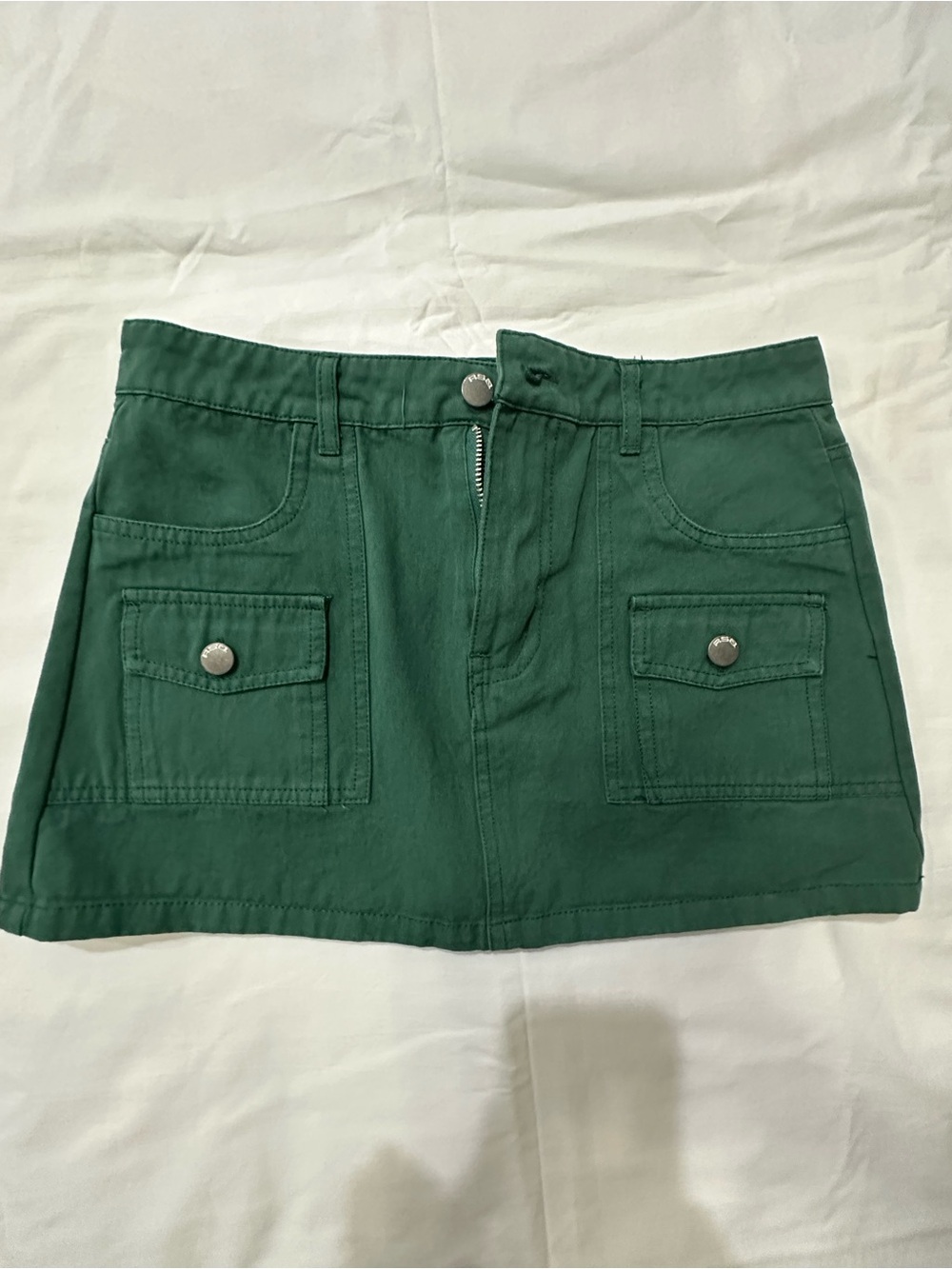 RSQ Dark Green Cargo Pocket Mini Skirt